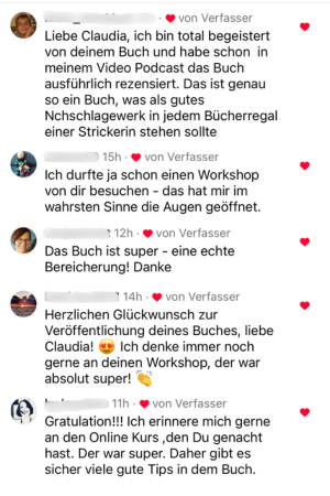 5 Kommentare zum IG Post über Claudias Buch