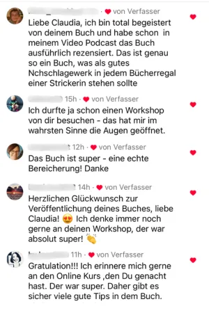 5 Kommentare zum IG Post über Claudias Buch