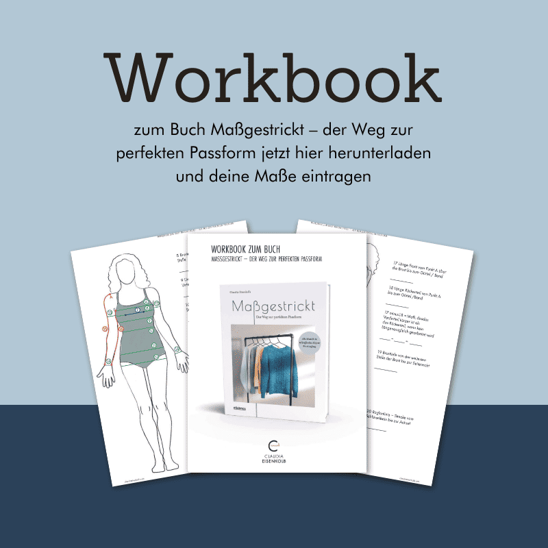 Mockup eines Workbooks zum Buch Maßgestrickt – der Weg zur perfekten Passform