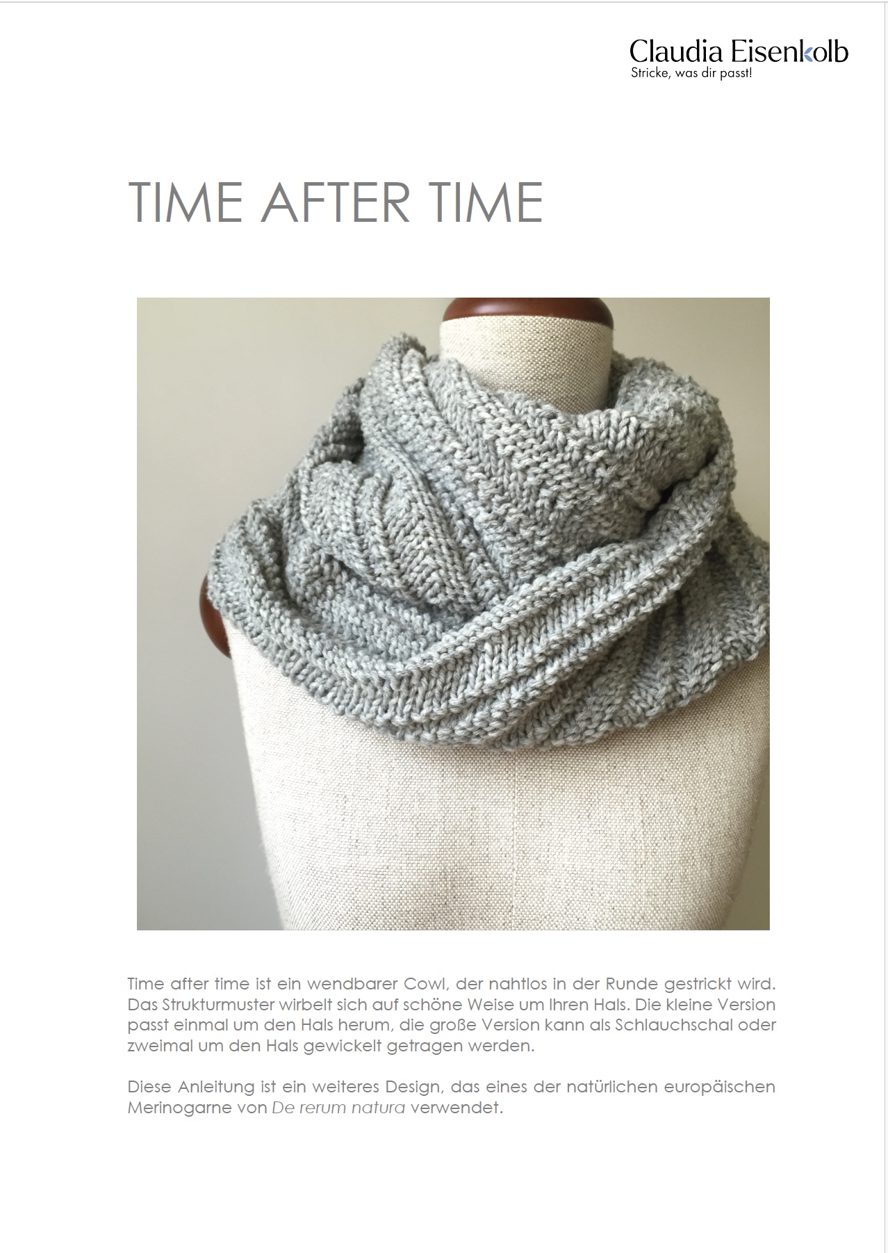 Cowl Anleitung Time after Time Titelbild